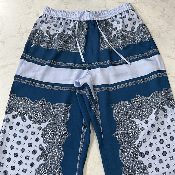J.Crew Pull On Cropped Pant Scarf Border Print Boho Resort Beach Small - Picture 6 of 16